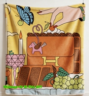 Hermes Whimsical Dessert & Butterfly Flannel Throw Blanket IMG_5306